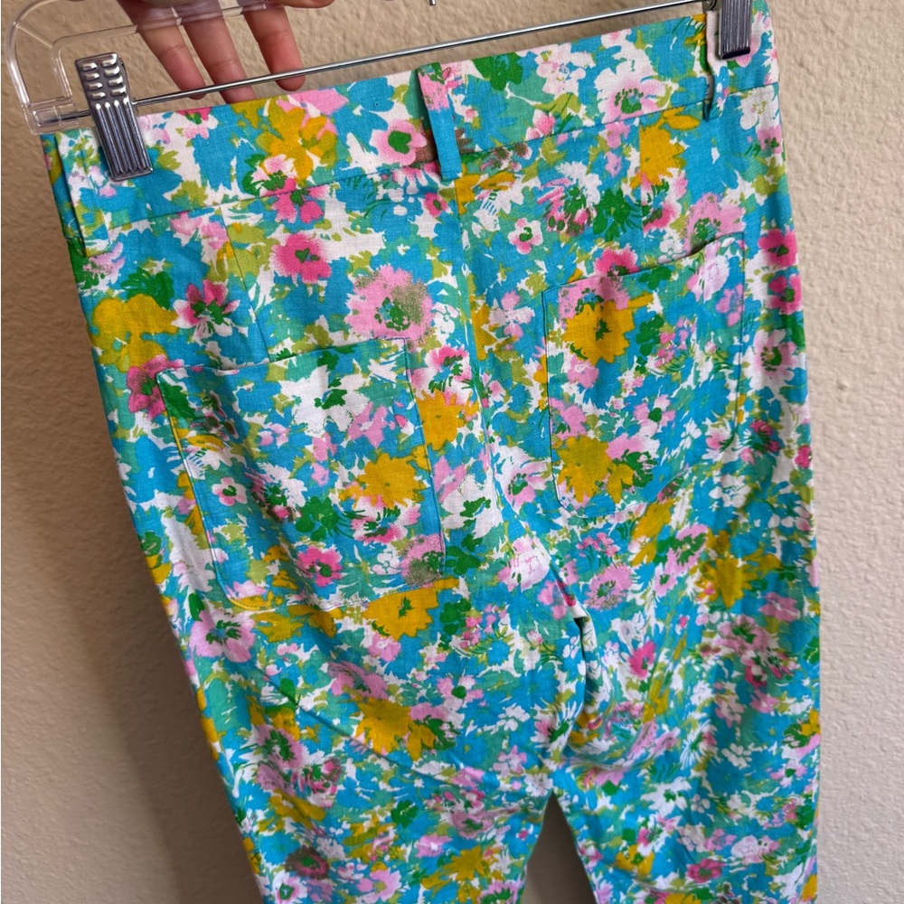 Zara Multicolor Floral Cropped Pants-Size 2-NWT - Picture 5 of 15